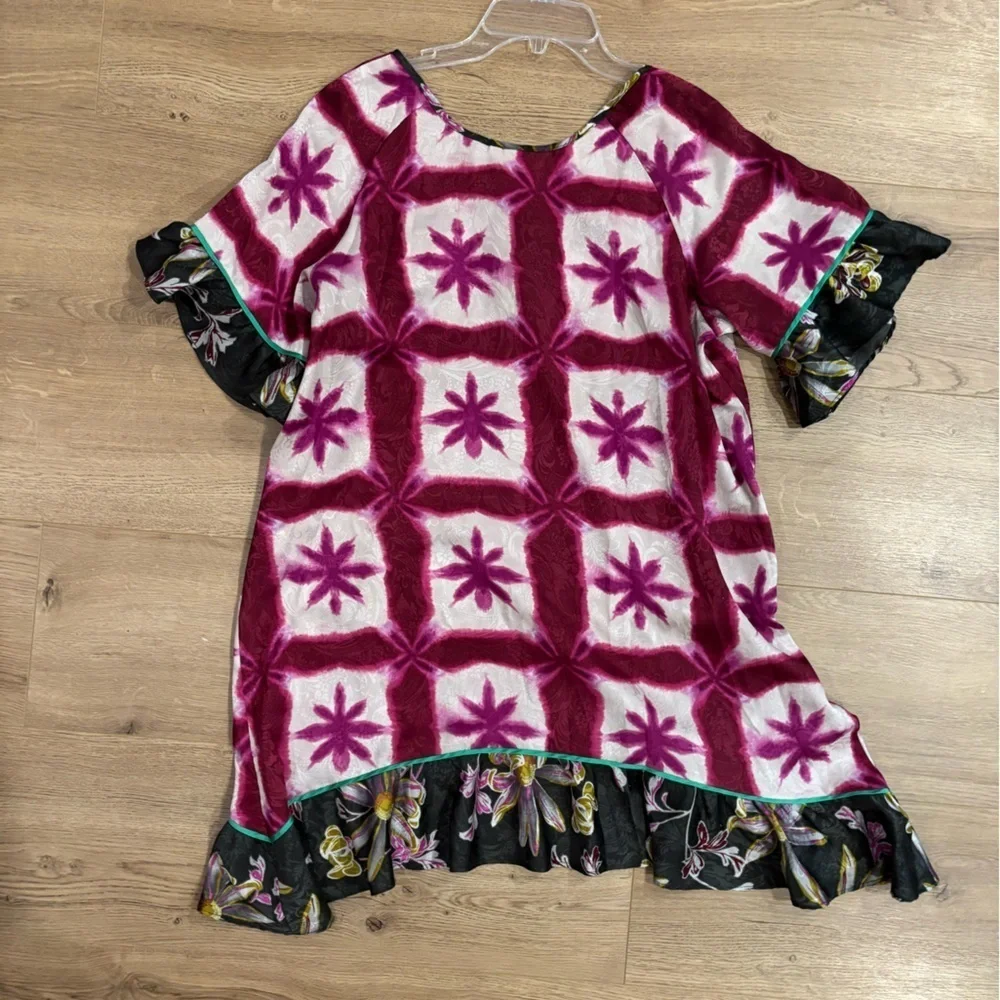 Anthropologie Eloise Shibori Blooms Chemise Small